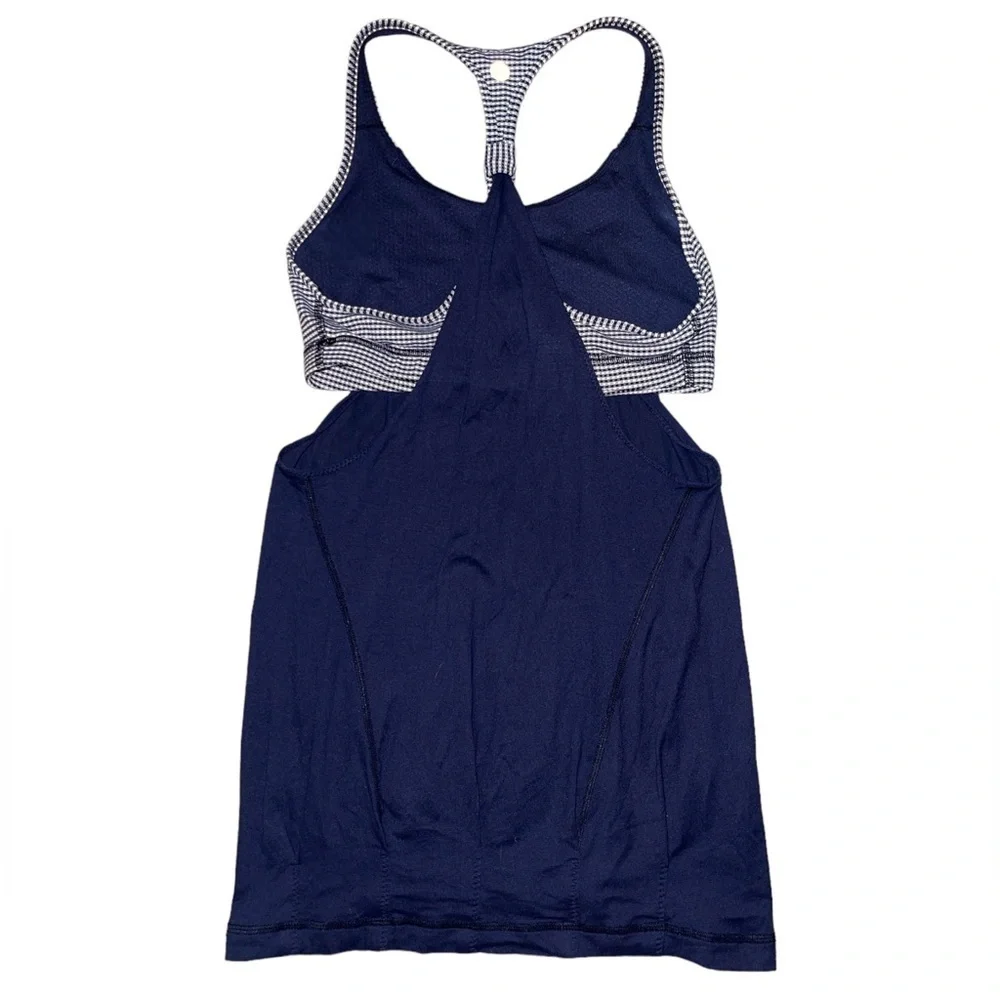 Lululemon Athletica Practice Freely Tank in Inkwell gingham women’s size 6 - Picture 10 of 13